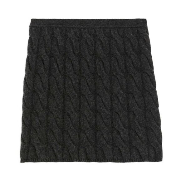 Theory Cable Knit Mini Skirt | Wool-Cashmere Felted Charcoal | NWT Size M - Picture 1 of 5
